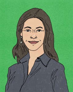 An illustration of a woman wearing business casual