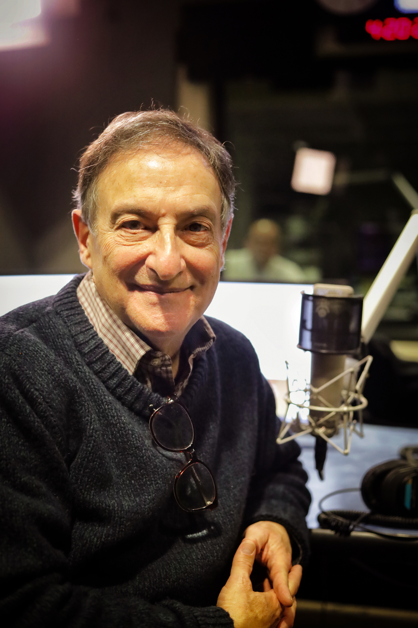 Ira Flatow in the CUNY radio studio.