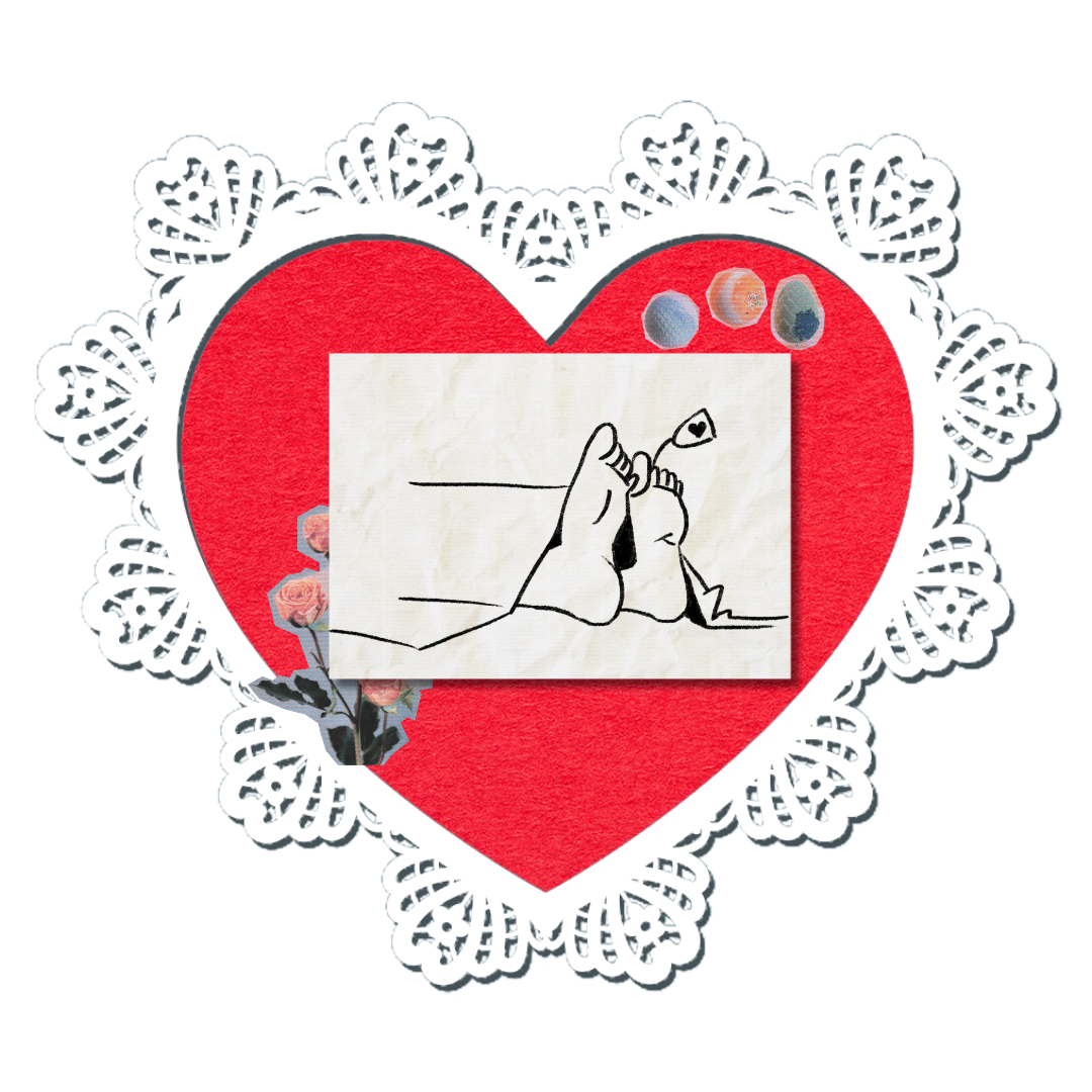 A valentine with an illustration cadaver feet